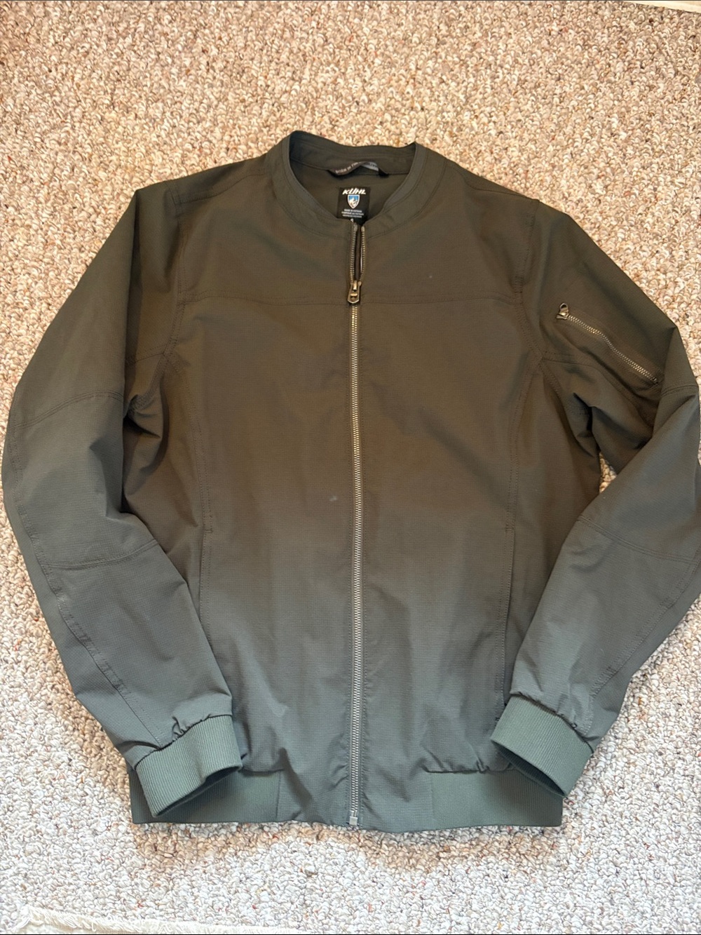 Kuhl Men's Olive Green Bomber Jacket - Zip Front small